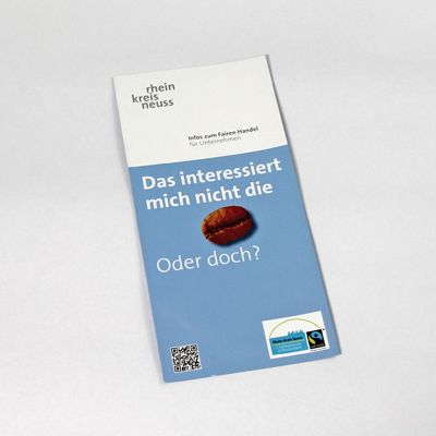 Ein Flyer mit dem Schriftzug Das interessiert mich nicht die Bohne. Oder doch?"